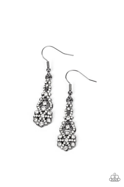 GLITZY on All Counts - Black Earrings