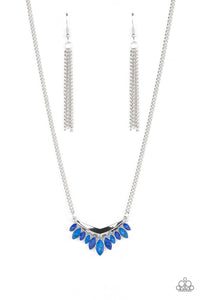 Flash of Fringe - Blue Necklace