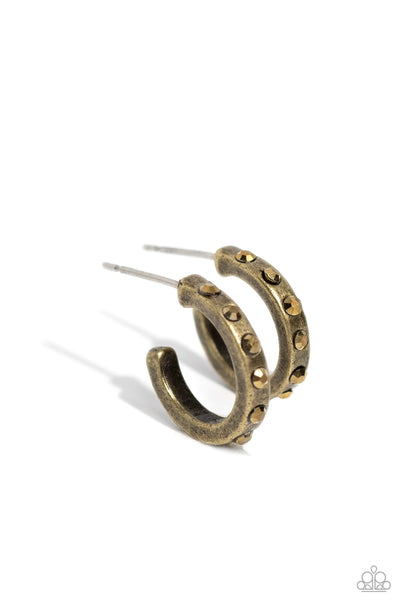 Gallant Glitz - Brass Mini Hoop Earrings