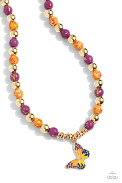 Speckled Story - Orange Necklace