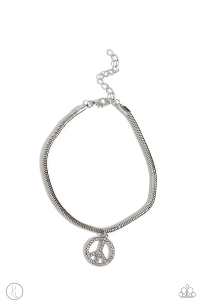 Pampered Peacemaker - White Anklet