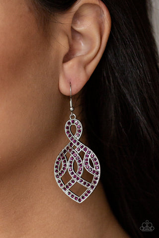 A Grand Statement - Purple Earrings